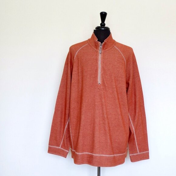 NEW! Tommy Bahama Reversible Flipshore Half Zip Pullover Sweater Orange 2XL - Picture 4 of 12